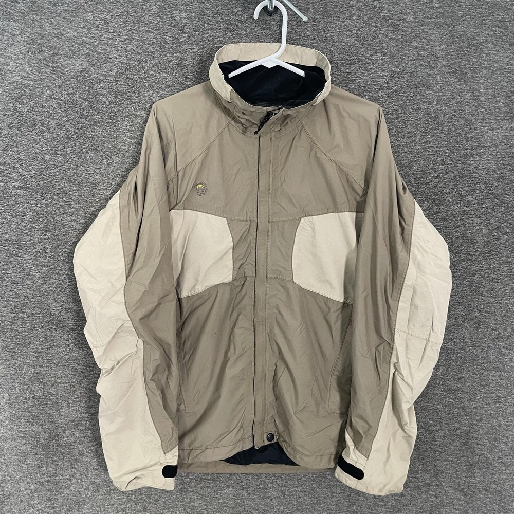 Mountain Hardwear Conduit Jacket Mens Medium Beige Zip Windbreaker No Hood